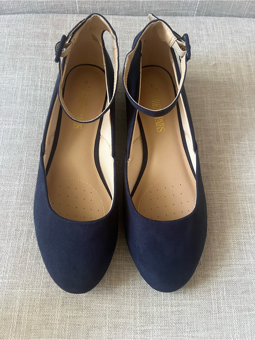 Dreampairs Navy Ankle-Strap ballet flats, women’s 9, office casual dressy